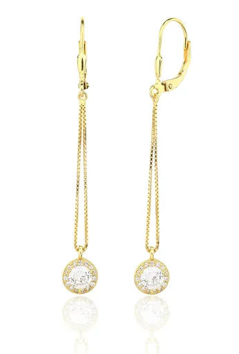 JVD Dlouhé visací náušnice se zirkony SVLE3413XJ6GO00