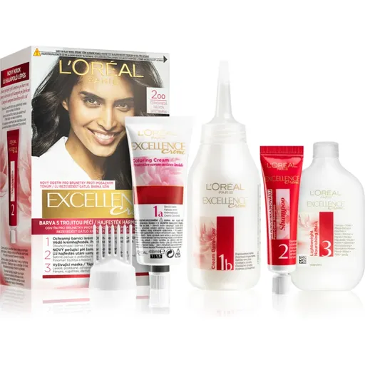 L’Oréal Paris Excellence Creme barva na vlasy odstín 200 True Darkest Brown 1 ks