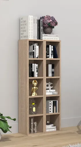 VCM Dřevěný stojan na CD a DVD Megosa S, dub sonoma