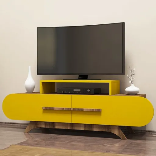 TV stolek Rose - Walnut, Yellow