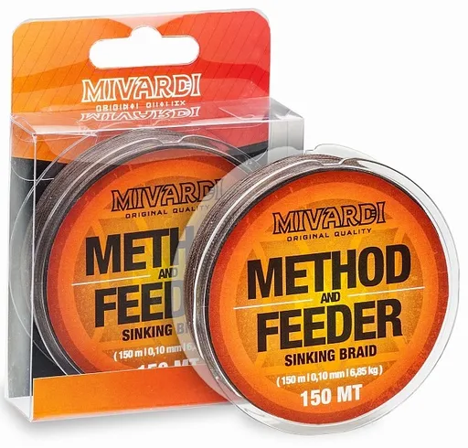 Mivardi splétaná šňůra method & feeder sinking braid 150 m hnědá-průměr 0,14 mm