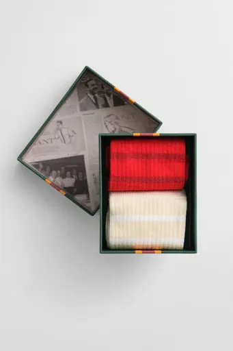 PONOŽKY GANT METALLIC STRIPED SOCKS 2-PACK GB BOLD RED