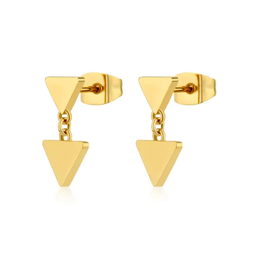 S'Agapõ Visací trojúhelníkové pozlacené náušnice Elysium SUM24