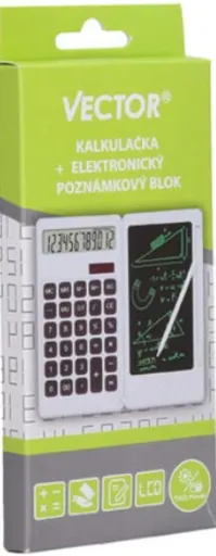 Kalkulačka W046926 + elektronický poznámkový blok VECTOR