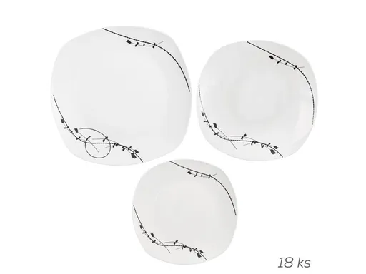 Sada jídelní ORION Londra - rozbaleno - JEN 6x dezertní talíře, 6x hlubokých talířů, 4x velké talíře