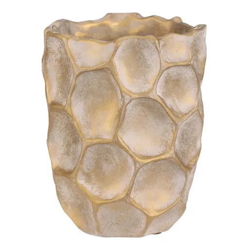 Betonový obal na květiny Plástev, vel. M, š. 16 cm, béžovo-zlatý