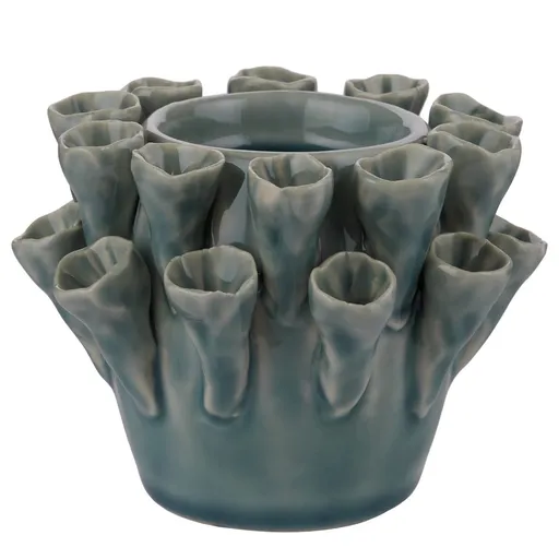 CORAL Svícen na čajovou svíčku - tyrkysová