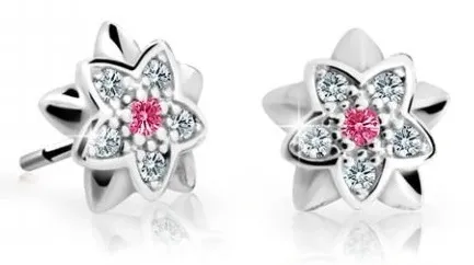 Cutie Jewellery Dětské náušnice z bílého zlata C2210-30-X-2 fuchsiová
