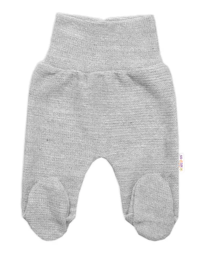 Baby Nellys Pletené kojenecké polodupačky Hand Made, šedé, vel. 62