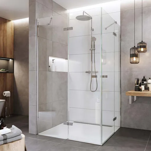 Mereo Sprchový kout, Novea, obdélník, pantový, 120x80 cm, chrom ALU, sklo Čiré CK10414ZVR