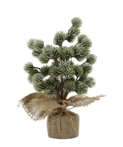 Zelený ojíněný vánoční cedrový stromek v jutě Fleur Cedar Tree - 30 cm Chic Antique