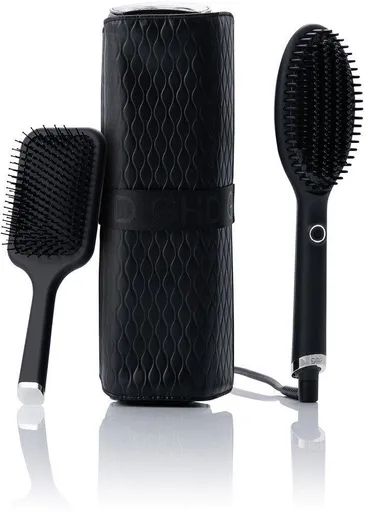 GHD Glide horkovzdušný kratáč, iontová technologie, dárková sada, Iced Luxe Collection, černá