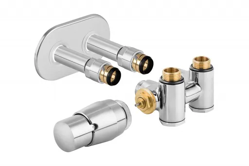 HOPA THERMCOMB-SET, středový ventil (Z4K) s připojením pro elektrickou tyč Barva Chrom, Varianta Levá RDTHERMCOMSETLC