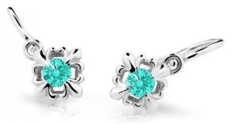 Cutie Jewellery Roztomilé dětské náušnice z bílého zlata C2212-10-X-2 světle zelená