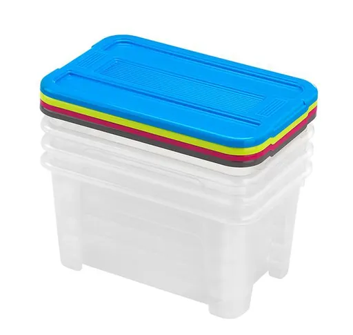 Plastový úložný box s víkem HEIDRUN TexBox 4x4,5l