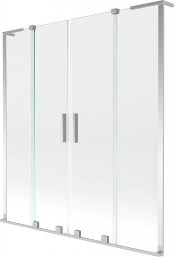 MEXEN/S Velar L Duo dvoukřídlá posuvná vanová zástěna 160 x 150, transparent, chrom 896-160-003-02-01