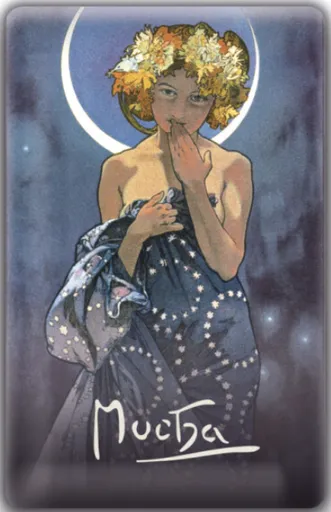 Magnet Alfons Mucha – Luna, 54 × 85 mm