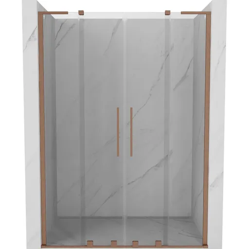 MEXEN/S Velar L Duo posuvné sprchové dveře 160, transparent, měď kartáčovaná 871-160-003-02-65