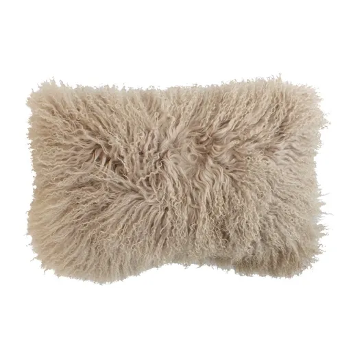 Polštář ovčí dlouhý vlas béžový - 50*30*10cm Mars & More