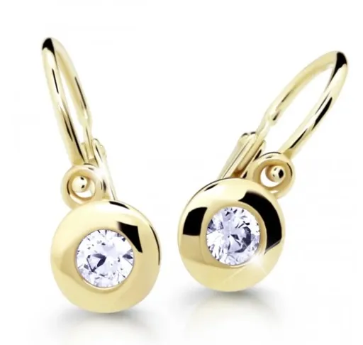 Cutie Diamonds Slušivé dětské náušnice ze žlutého zlata s brilianty C2589-10-10-X-1-D
