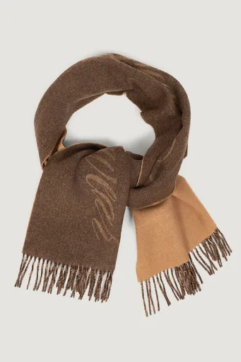 ŠÁLA GANT LOGO SCARF DEEP BROWN