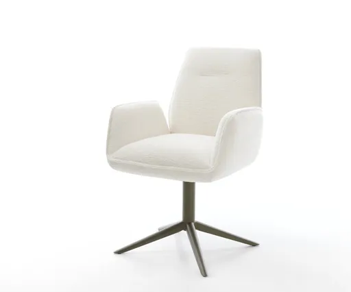 Jídelní židle Zoa-Flex bouclé měkký béžová podnož kříž titanová