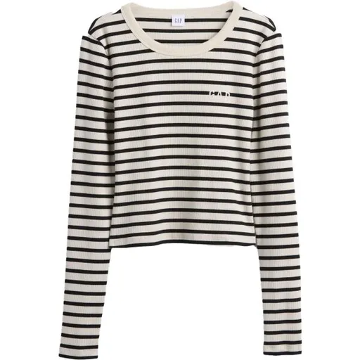 GAP V-JPN LS RIB TEE Dámské crop tričko, bílá, velikost