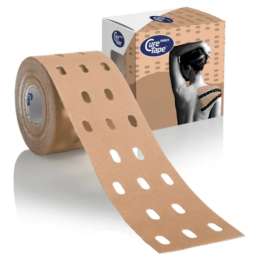 CureTape Kineziologický tejp Punch Beige 5 cm x 5 m