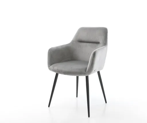 Jídelní židle Pejo-Flex šedá samet zúžená černá