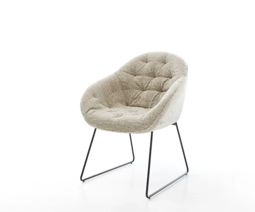 Jídelní židle Gaio-Flex tkanina Měkký béžová tenká podnož černá