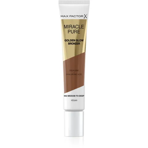 Max Factor Miracle Pure krémový bronzer pro rozjasnění pleti odstín 002 Medium to Dark 15 ml