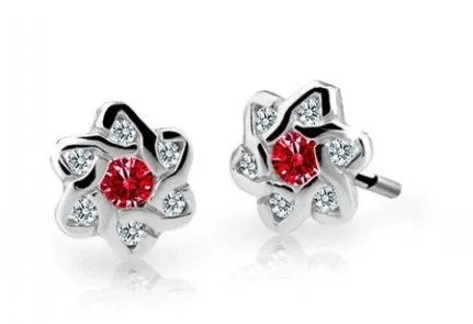 Cutie Jewellery Dětské náušnice z bílého zlata C2149-30-X-2 červená
