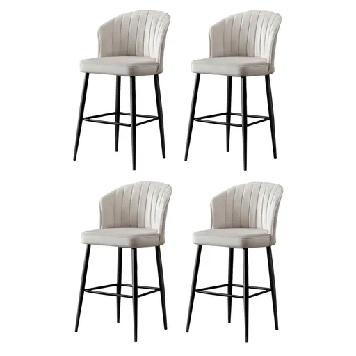 Sada barových židlí Rubi Cream and Black, 4 ks, 4 ks