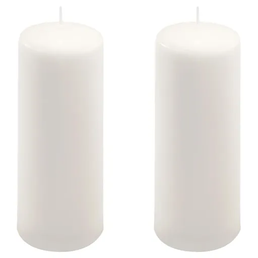 Bílá parafínová svíčka 20 cm, 80 h hoření, sada 2 ks