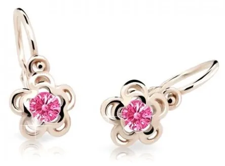 Cutie Jewellery Dětské náušnice z růžového zlata C2204-10-X-4 fuchsiová