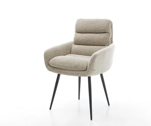 Jídelní židle Abelia-Flex s područkami látka Měkký béžová 4