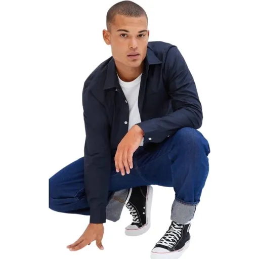 GAP POPLIN Pánská košile, tmavě modrá, velikost