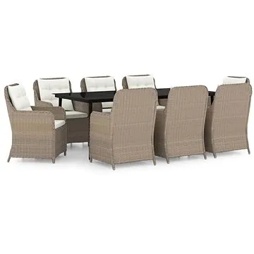 9dílný zahradní jídelní set hnědý, 3099570 (3099570)