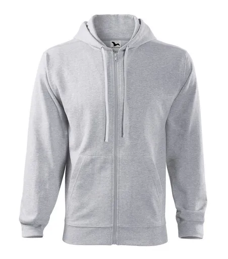 MALFINI Pánská mikina Trendy Zipper - Světle šedý melír | 3XL
