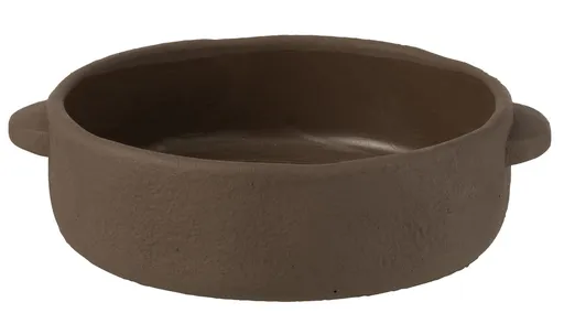 Dekorační cementová mísa ve tvaru kastrolu Gustave Taupe - Ø27*32*8 cm J-Line by Jolipa