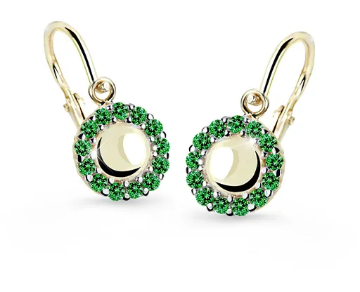 Cutie Jewellery Zlaté dětské náušnice C2750-10-X-1 zelená