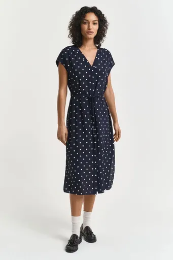 ŠATY GANT REL DOT PRINT CAFTAN DRESS EVENING BLUE