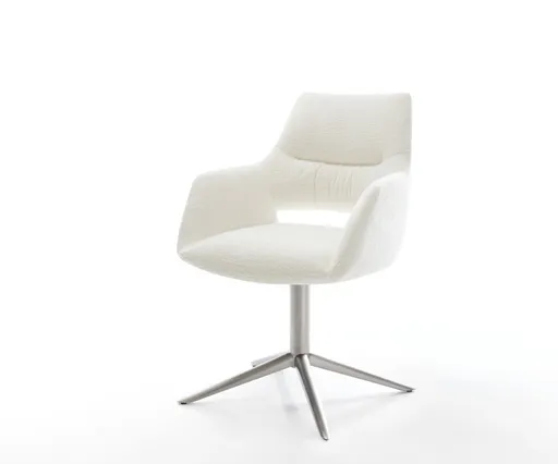 Jídelní židle Yago-Flex s područkami bouclé měkký béžová