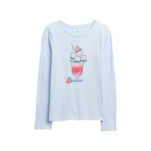 GAP V-SEPT LS VAL GR Dívčí tričko, světle modrá, velikost