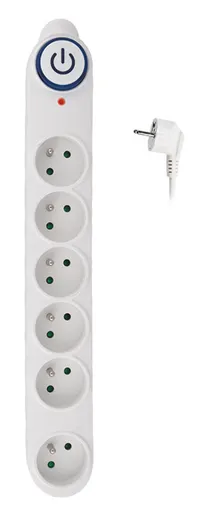 Solight přepěťová ochrana, 150J, 6 zásuvek, 5m, bílá PO64