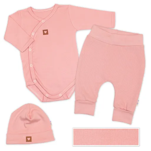 Baby Nellys Rostoucí 3dílná sada pro miminko Nature - korálová, vel. 62/68