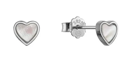 Evolution Group - Pavona Stříbrné srdíčkové náušnice s perletí 11708.1