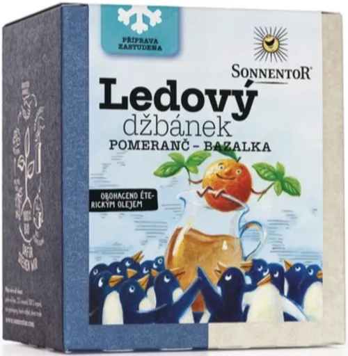 Ledový džbánek pomeranč-bazalka bio