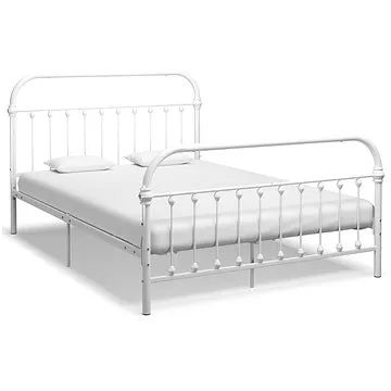 Rám postele bílý kovový 160x200 cm (284496)