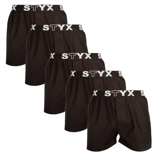 Styx 5PACK pánské trenky sportovní guma černé (5B960) L
